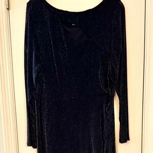 Black Shimmer Long Sleeve Gown